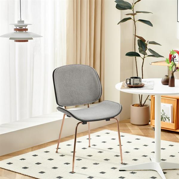 Sedie moderne in tessuto grigio con struttura oro rosa set da 4 - Elizabeth