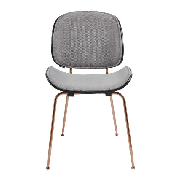 Sedie moderne in tessuto grigio con struttura oro rosa set da 4 - Elizabeth