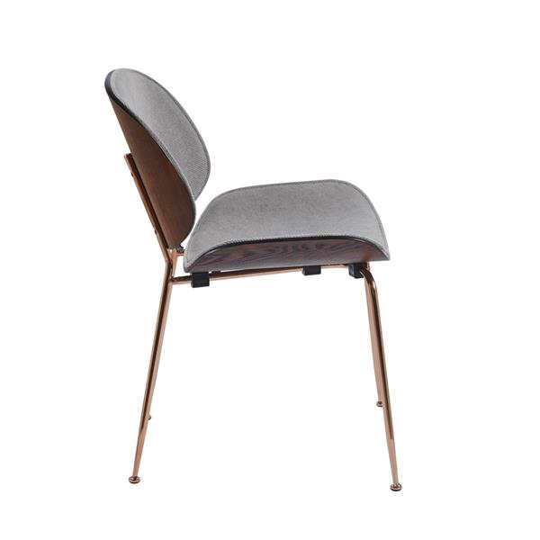 Sedie moderne in tessuto grigio con struttura oro rosa set da 4 - Elizabeth