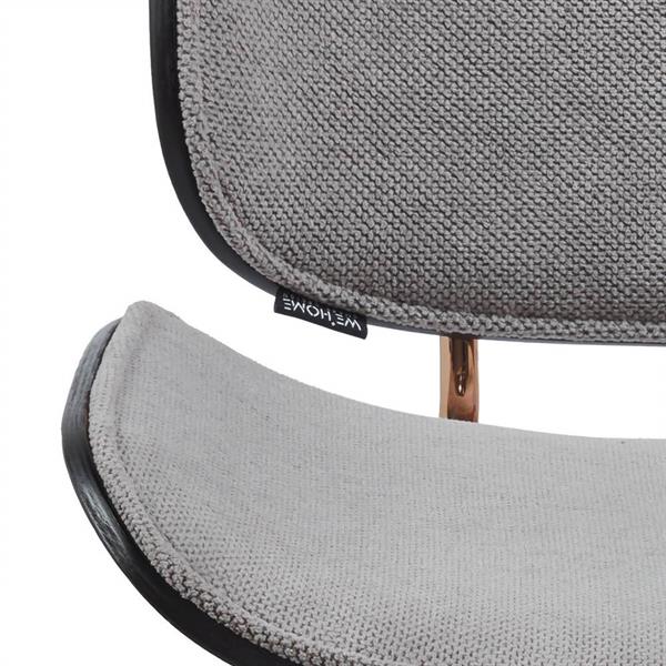 Sedie moderne in tessuto grigio con struttura oro rosa set da 4 - Elizabeth
