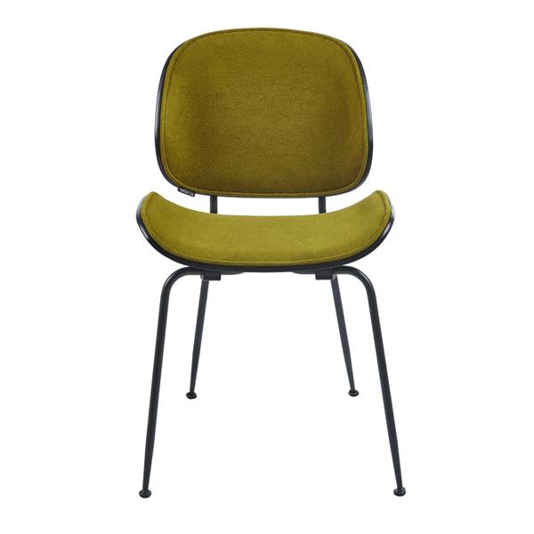 Set da 4 sedie da sala da pranzo verdi con gambe in metallo nere - Elizabeth