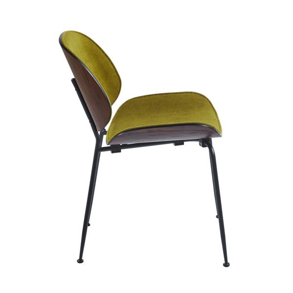 Set da 4 sedie da sala da pranzo verdi con gambe in metallo nere - Elizabeth