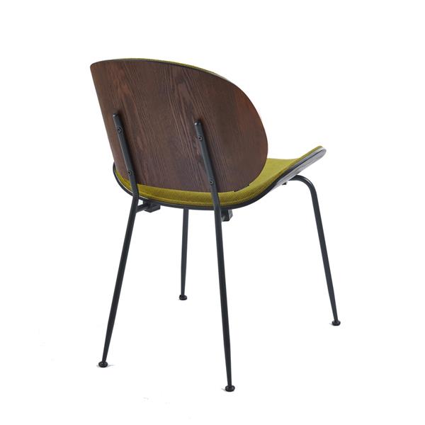 Set da 4 sedie da sala da pranzo verdi con gambe in metallo nere - Elizabeth