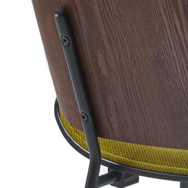 Set da 4 sedie da sala da pranzo verdi con gambe in metallo nere - Elizabeth