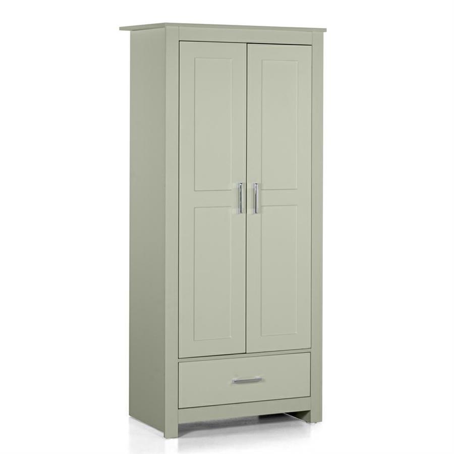 Armadio in legno salvia 2 ante e 1 cassetto 80x180x50 cm - Ginevra