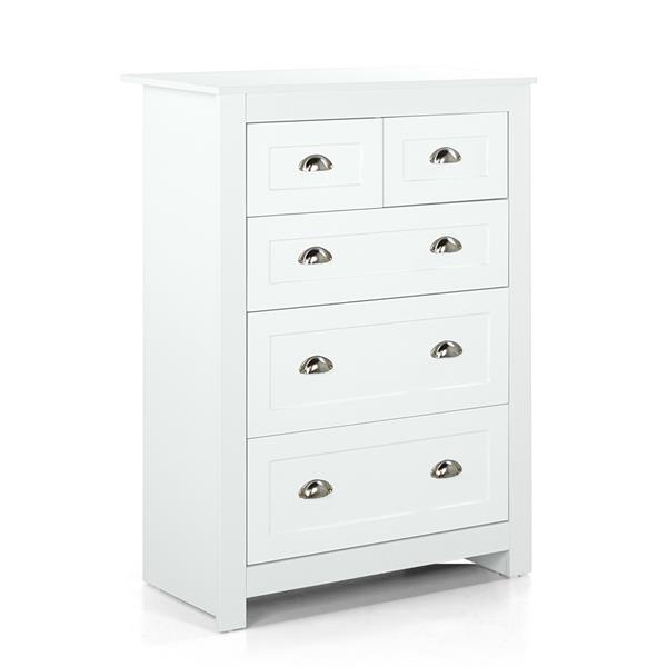 Cassettiera bianca con 5 cassetti 80x110x40 cm - Mary