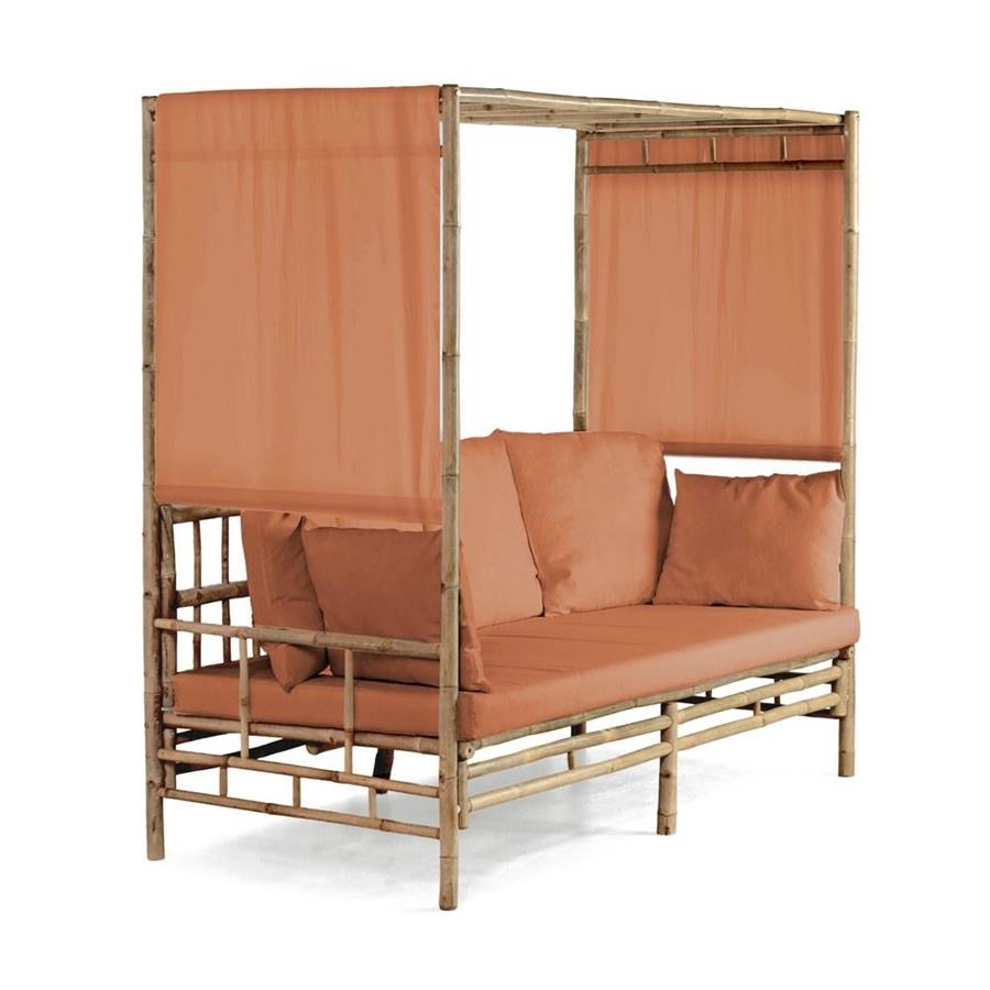 Letto a baldacchino da esterno cuscineria terra inclusa 200x190h in bamboo