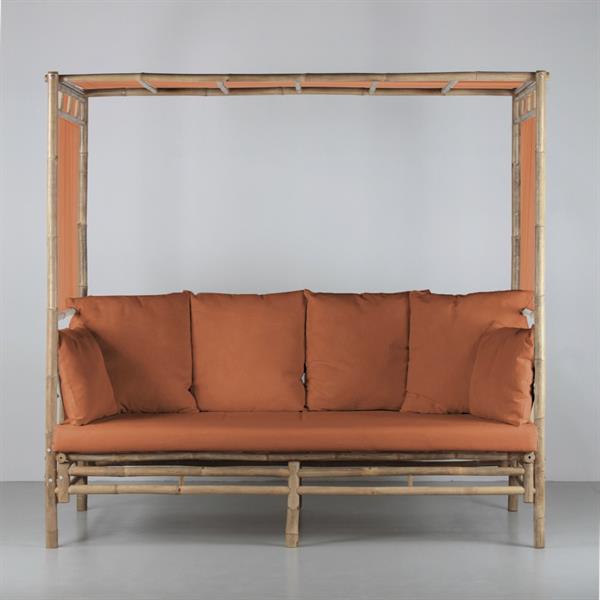 Letto a baldacchino da esterno cuscineria terra inclusa 200x190h in bamboo