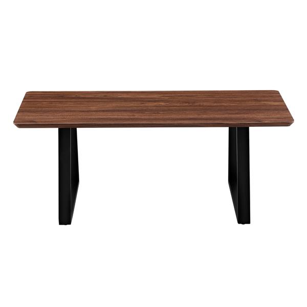 Tavolino salotto basso noce stile industrial con gambe nere 80x50x35 cm - Henry