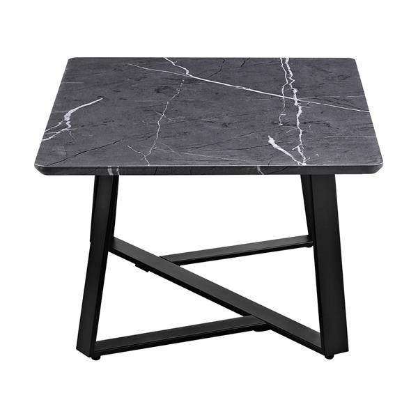 Coffee table stile moderno con marmo grigio scuro 90x55x35 cm - Valencia