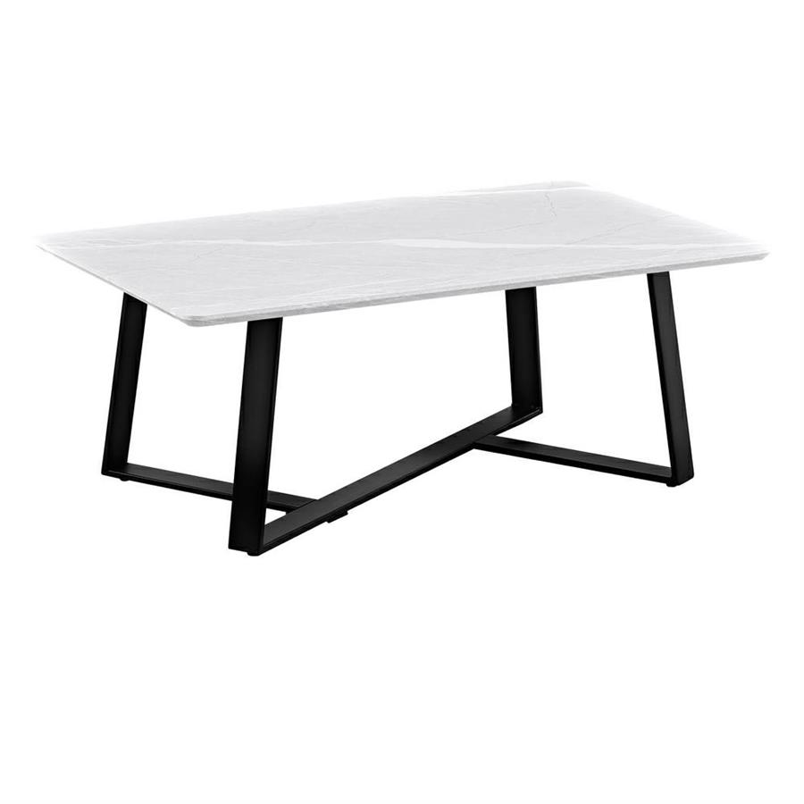Tavolino da caffè con top grigio chiaro e gambe nere 90x55x35 cm - Valencia