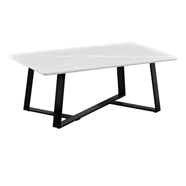 Tavolino da caffè con top grigio chiaro e gambe nere 90x55x35 cm - Valencia