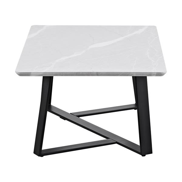 Tavolino da caffè con top grigio chiaro e gambe nere 90x55x35 cm - Valencia