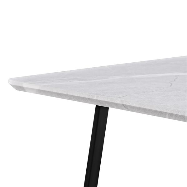 Tavolino da caffè con top grigio chiaro e gambe nere 90x55x35 cm - Valencia
