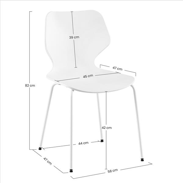 Set da 4 sedie design moderno bianche - Selene