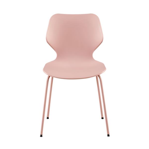 Set 4 sedie design rosa gambe in metallo verniciato - Selene