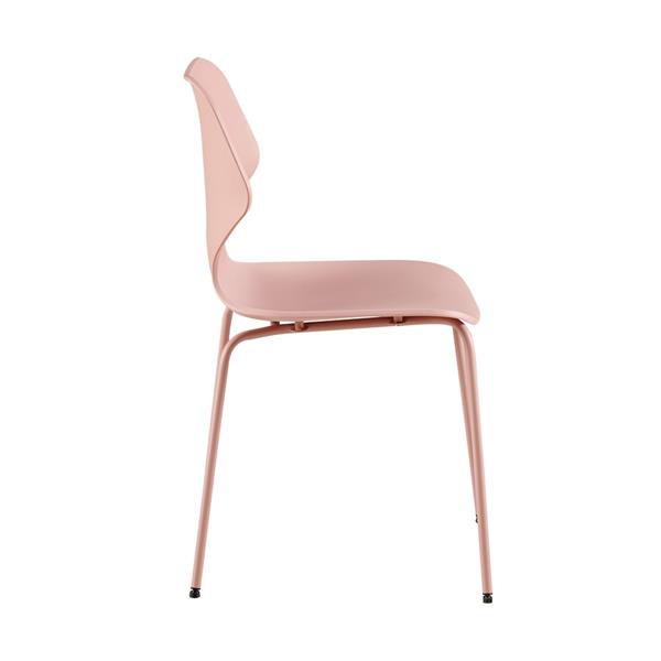 Set 4 sedie design rosa gambe in metallo verniciato - Selene