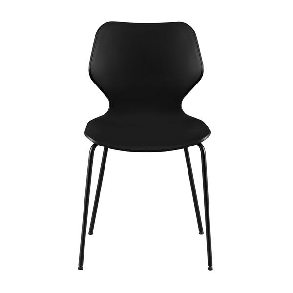 Set da 4 sedie moderne nere con gambe nere - Selene