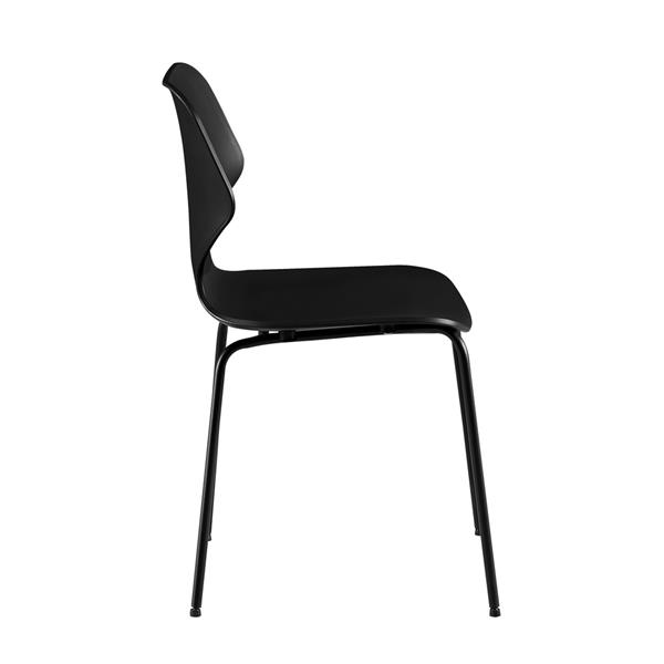 Set da 4 sedie moderne nere con gambe nere - Selene