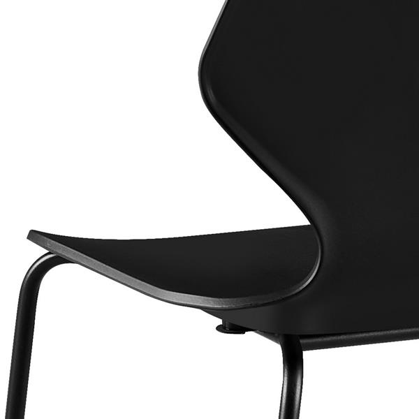 Set da 4 sedie moderne nere con gambe nere - Selene