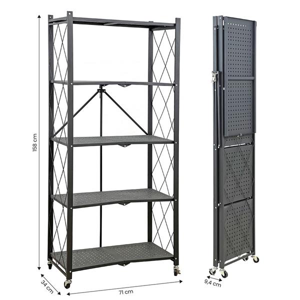 Scaffale metallico richiudibile 5 ripiani