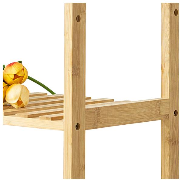 Scaffale in bambù naturale 3 ripiani 60X26X66 cm