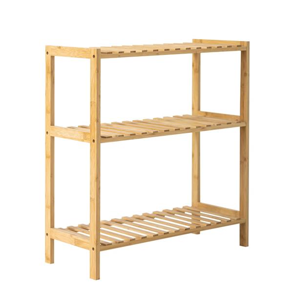 Scaffale in bambù naturale 3 ripiani 60X26X66 cm