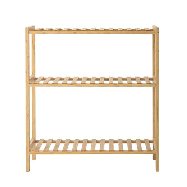 Scaffale in bambù naturale 3 ripiani 60X26X66 cm