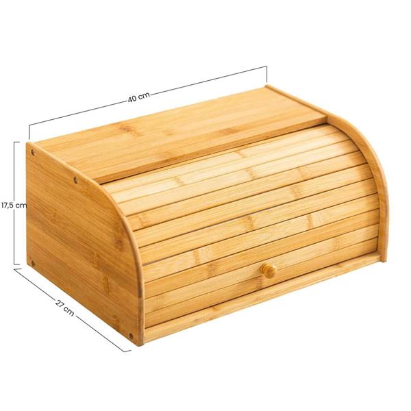 Scatola porta pane in bamboo naturale 40x27x17,5 cm