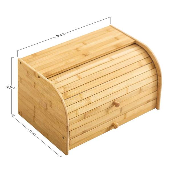 Porta pane con cassetto contenitore 40x27x21,5 cm in bambù