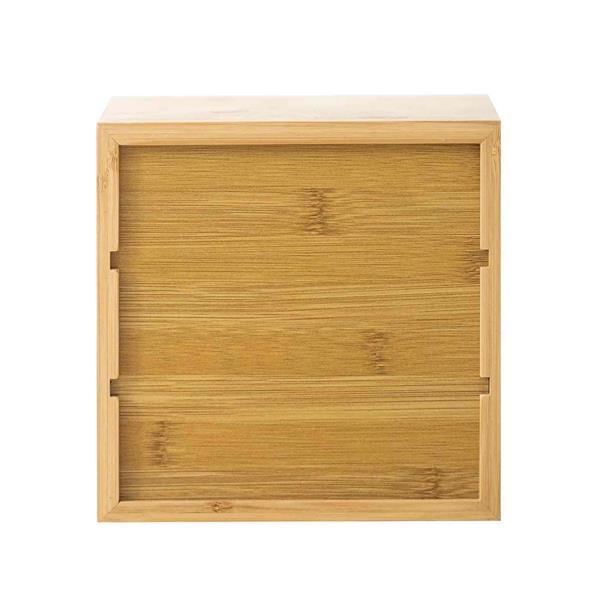 Porta oggetti in bamboo naturale con 3 cassetti 18x18x18 cm