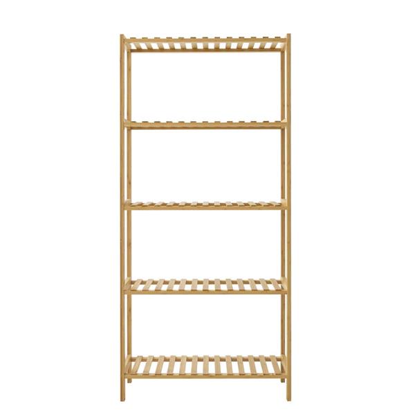 Scaffale in bamboo naturale 5 ripiani 60x26x130 cm