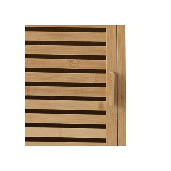 Mobile colonna bagno in bambù con 1 anta e 3 ripiani 33x33x169 cm