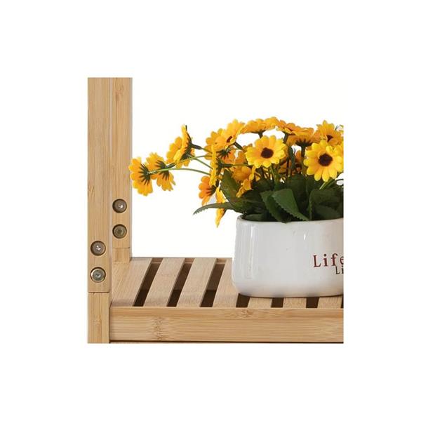Mobile colonna bagno in bambù con 1 anta e 3 ripiani 33x33x169 cm