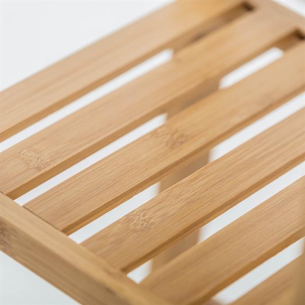 Mobiletto bagno in legno di bamboo con 1 anta e 3 ripiani 66x33x87 cm