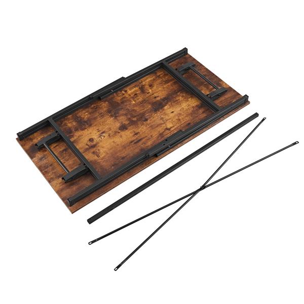 Scrivania industrial pieghevole 120x60x75 cm con top in legno - Tyler