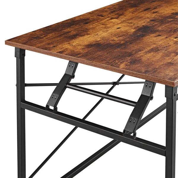 Scrivania industrial pieghevole 120x60x75 cm con top in legno - Tyler