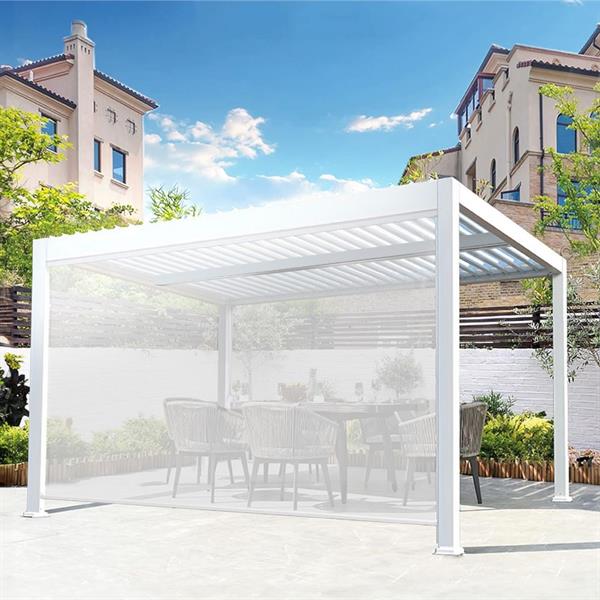 Pergola 3x4 bioclimatica autoportante bianca con LED solare - Eden