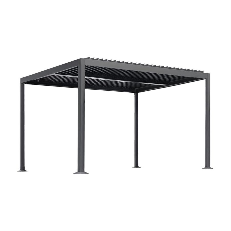 Pergola 3x4 bioclimatica autoportante antracite con LED solare - Eden