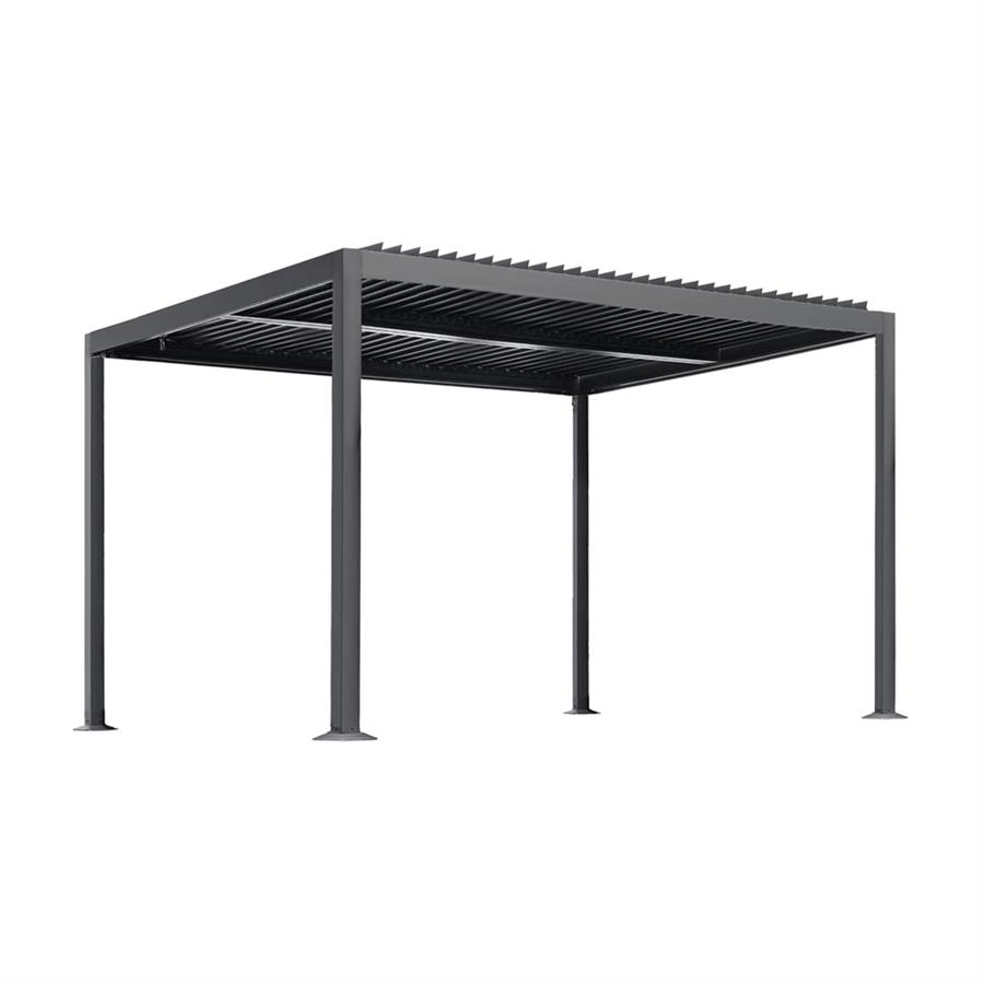 Pergola 3x4 bioclimatica autoportante antracite con LED solare - Eden