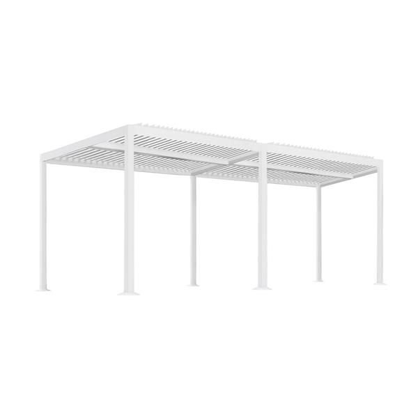 Pergola 3x6 bioclimatica autoportante in alluminio bianca con LED solare - Eden