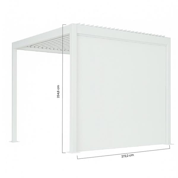 Tenda bianca 3m per pergola con telecomando incluso alzata automatica