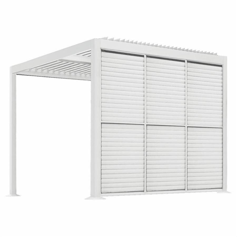 Persiana laterale bianca in alluminio per pergola 3m Eden – lamelle orientabili