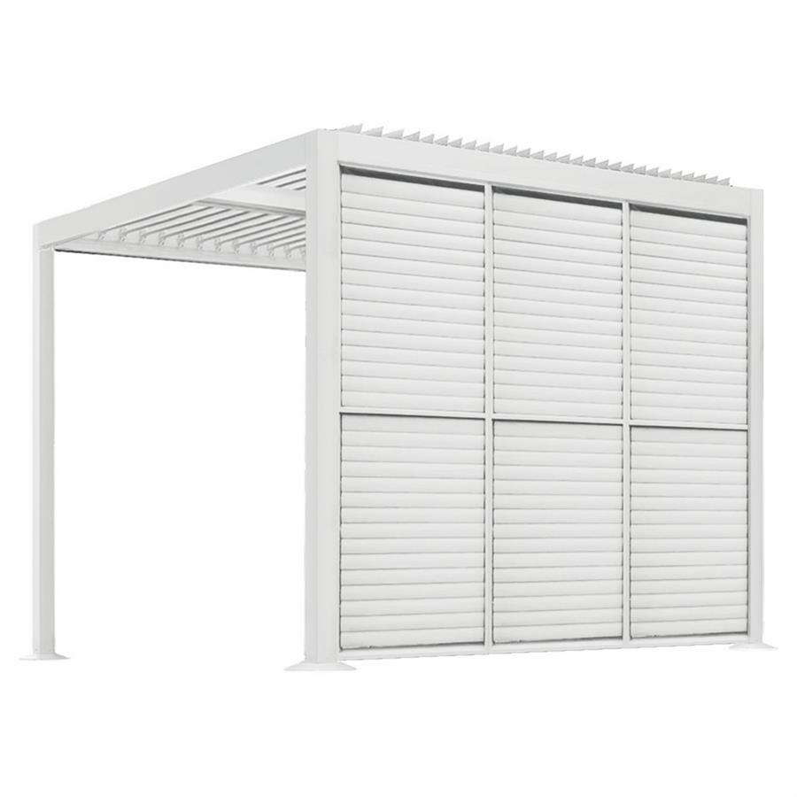 Persiana laterale bianca in alluminio per pergola 3m Eden – lamelle orientabili