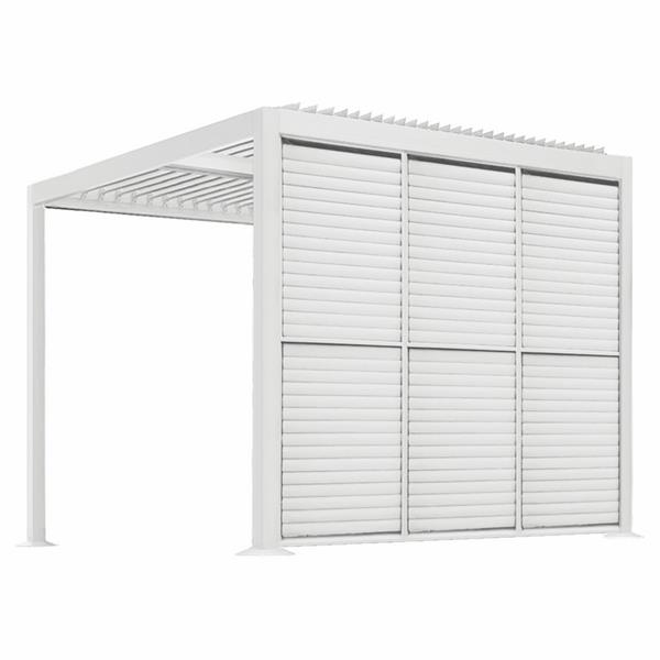 Persiana laterale bianca in alluminio per pergola 3m Eden – lamelle orientabili