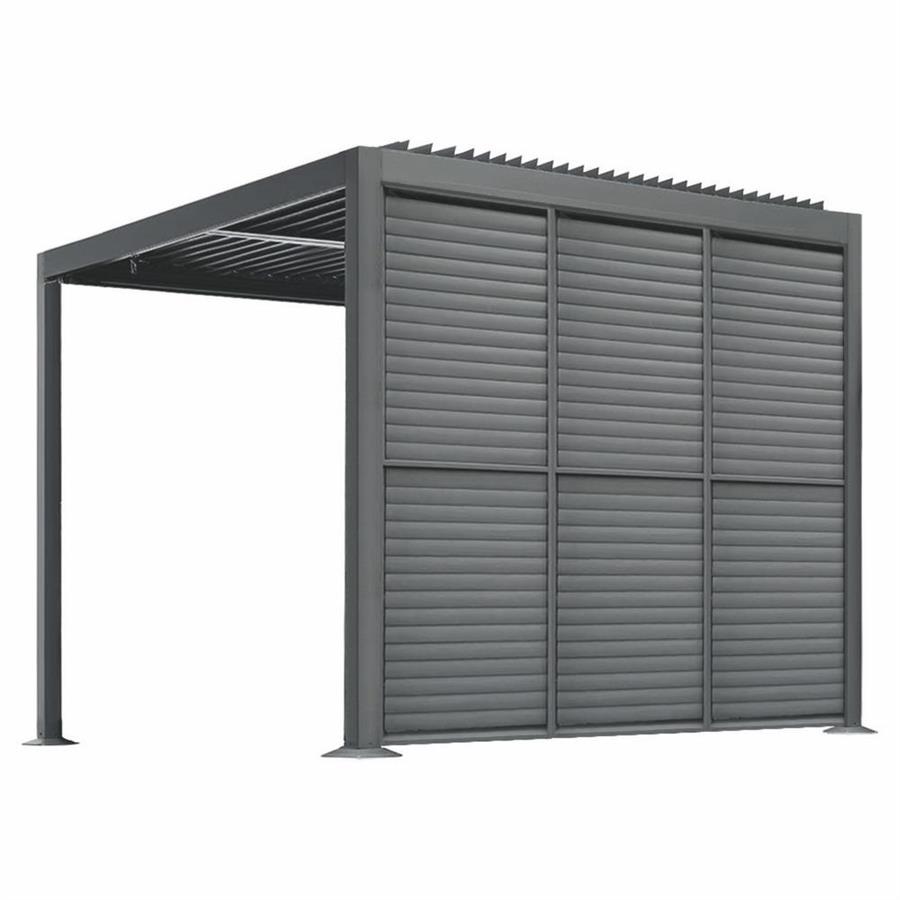Persiana laterale antracite in alluminio per pergola 3m Eden – lamelle orientabili