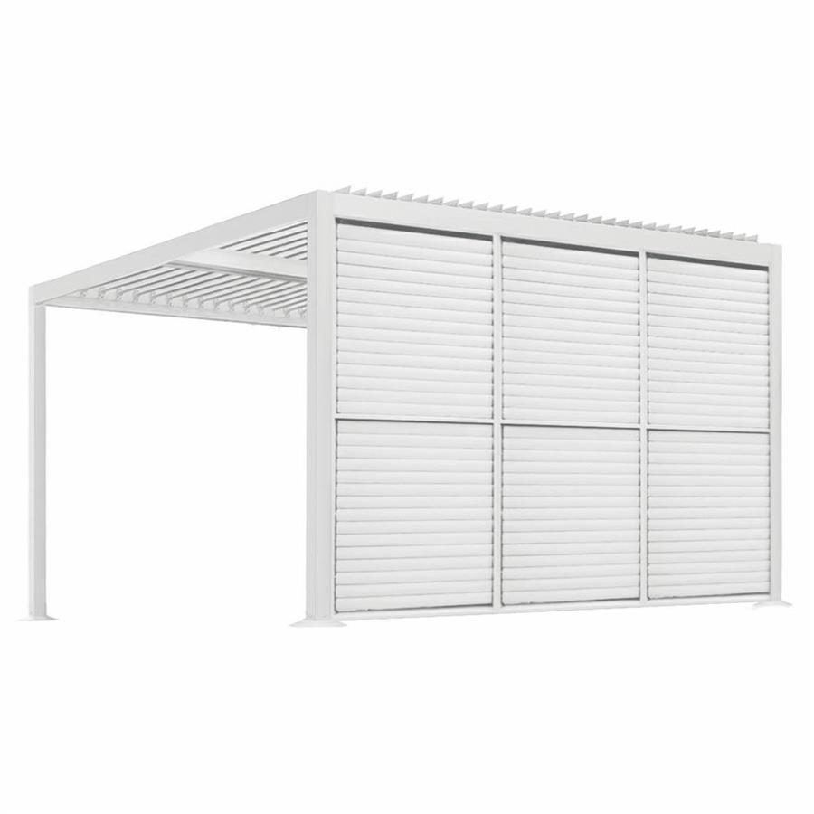 Persiana laterale bianca in alluminio per pergola 4m Eden – lamelle orientabili