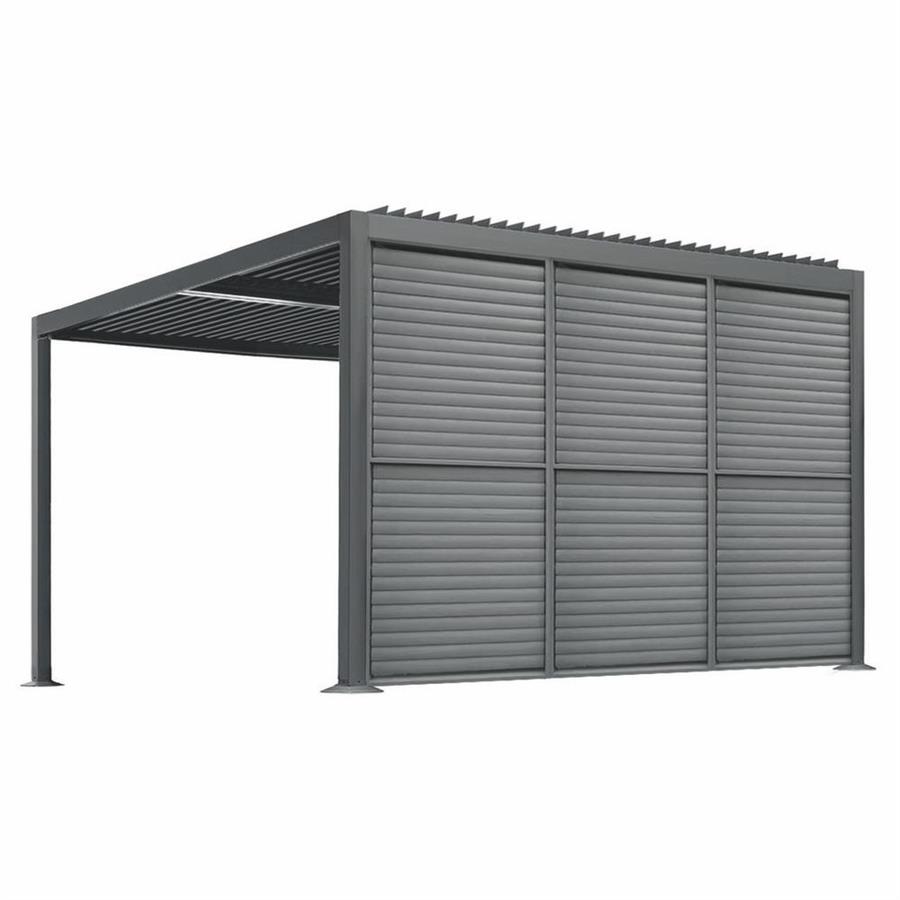 Persiana laterale antracite in alluminio per pergola 4m Eden – lamelle orientabili