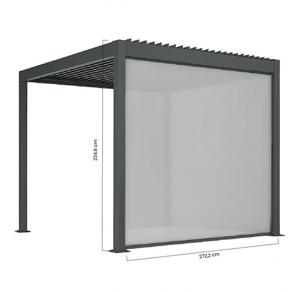 Tenda antracite Eden 3m per pergola con telecomando incluso