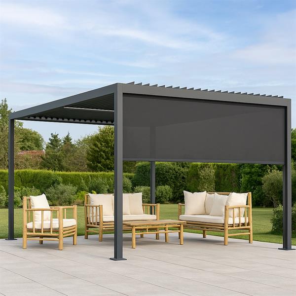 Tenda antracite Eden 4m per pergola con telecomando incluso